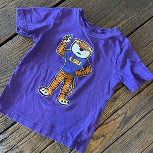LSU Tigers Gen2 Kids Purple Mascot Graphic Tee Size 3T Louisiana State Univ
